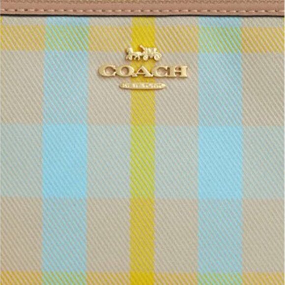 Coach Corner Zip Wristlet Bag In Bright Maize Multi Color Print- Designer - NWT - Picture 7 of 11